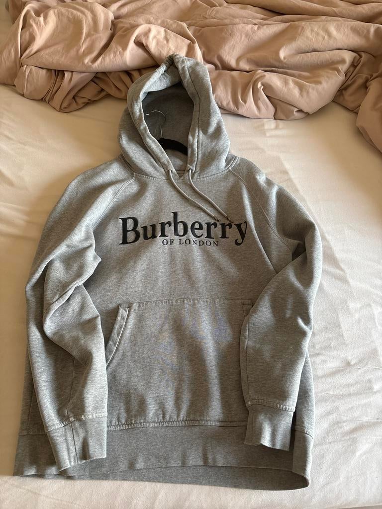 Originele Burberry hoodie met borstprint, Ophalen of Verzenden, Gedragen, Overige maten, Grijs