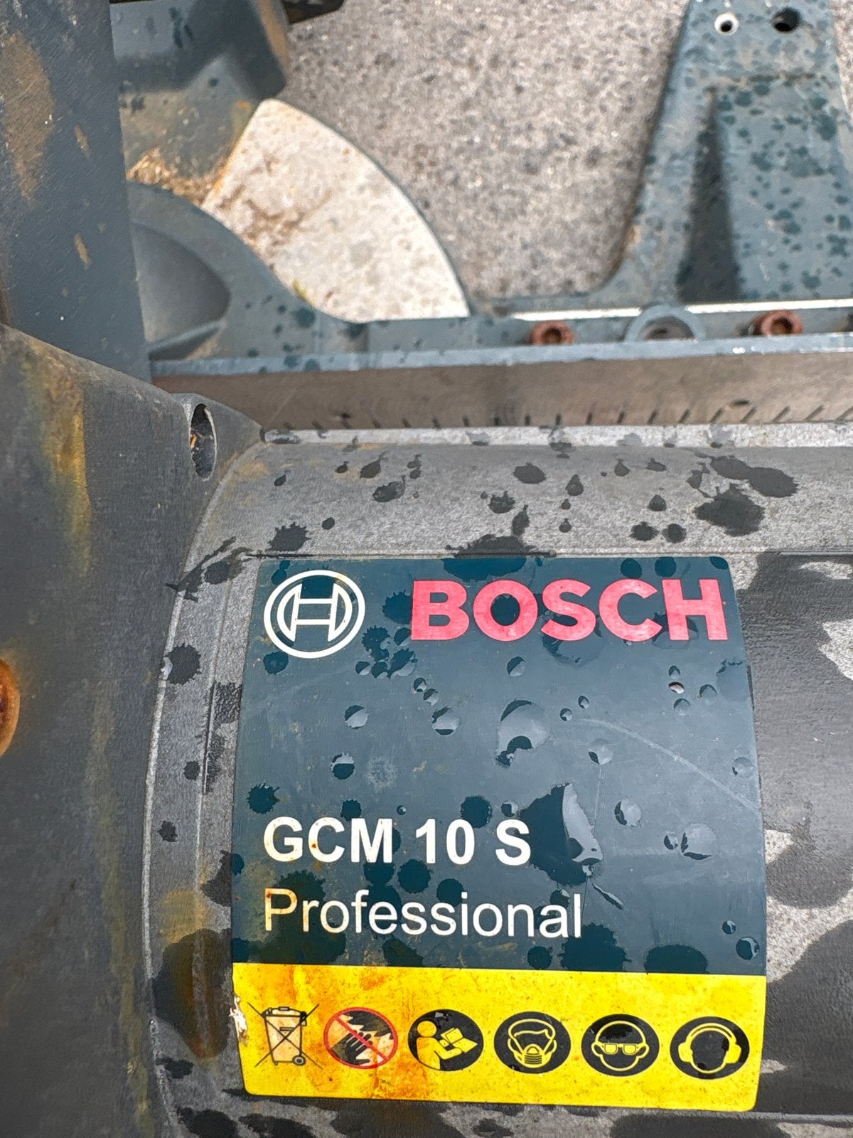Bosch GCM 10 S Professional Afkortzaag, Gebruikt, 70 mm of meer, Ophalen of Verzenden, Afkortzaag