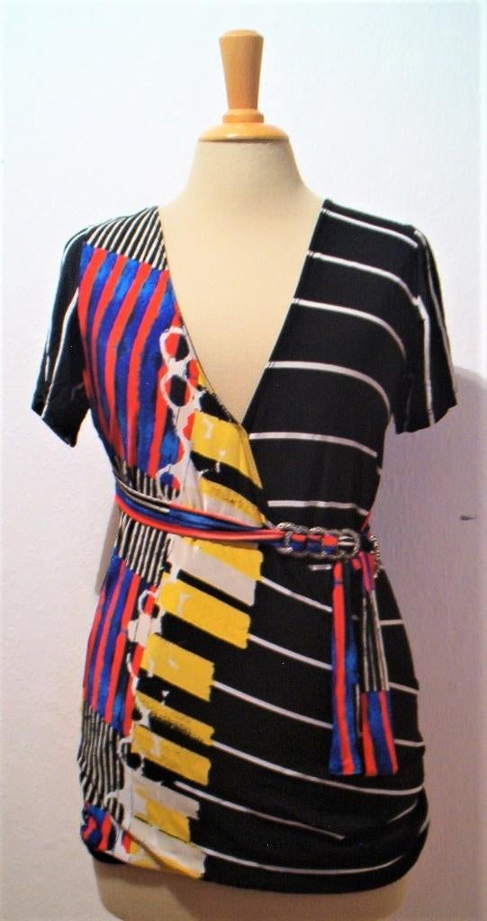 Aparte print top van Save the Queen! 40, Kleding | Dames, Tops, Zo goed als nieuw, Maat 38/40 (M), Overige kleuren, Korte mouw