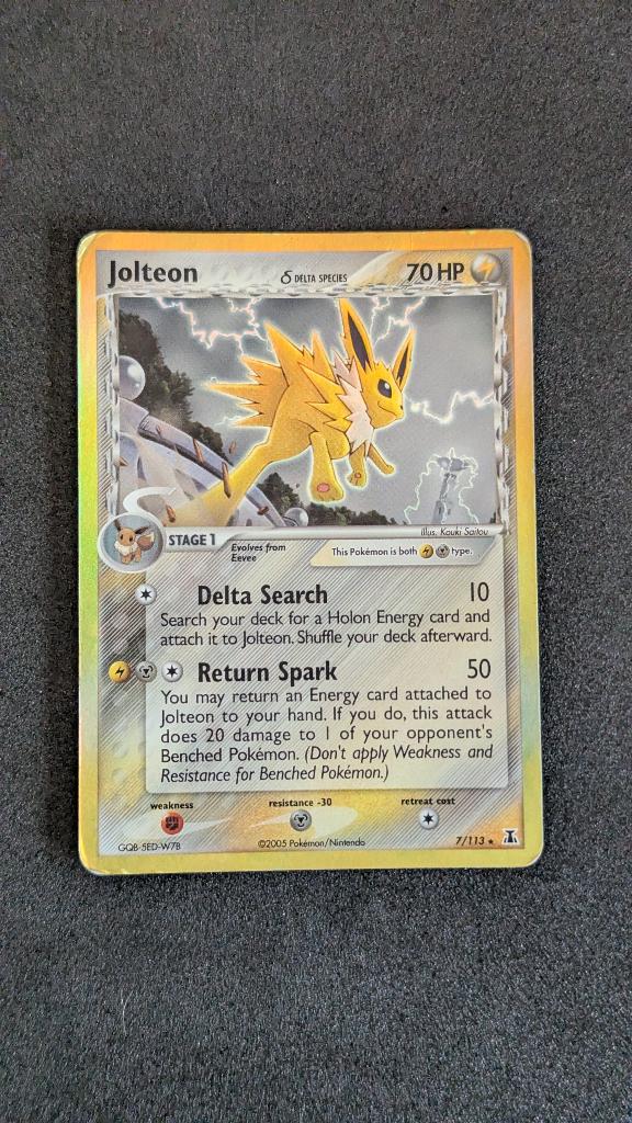 Pokémon Jolteon Delta Species 7/113 Holo – EX Delta Species, Ophalen of Verzenden, Gebruikt, Losse kaart, Foil