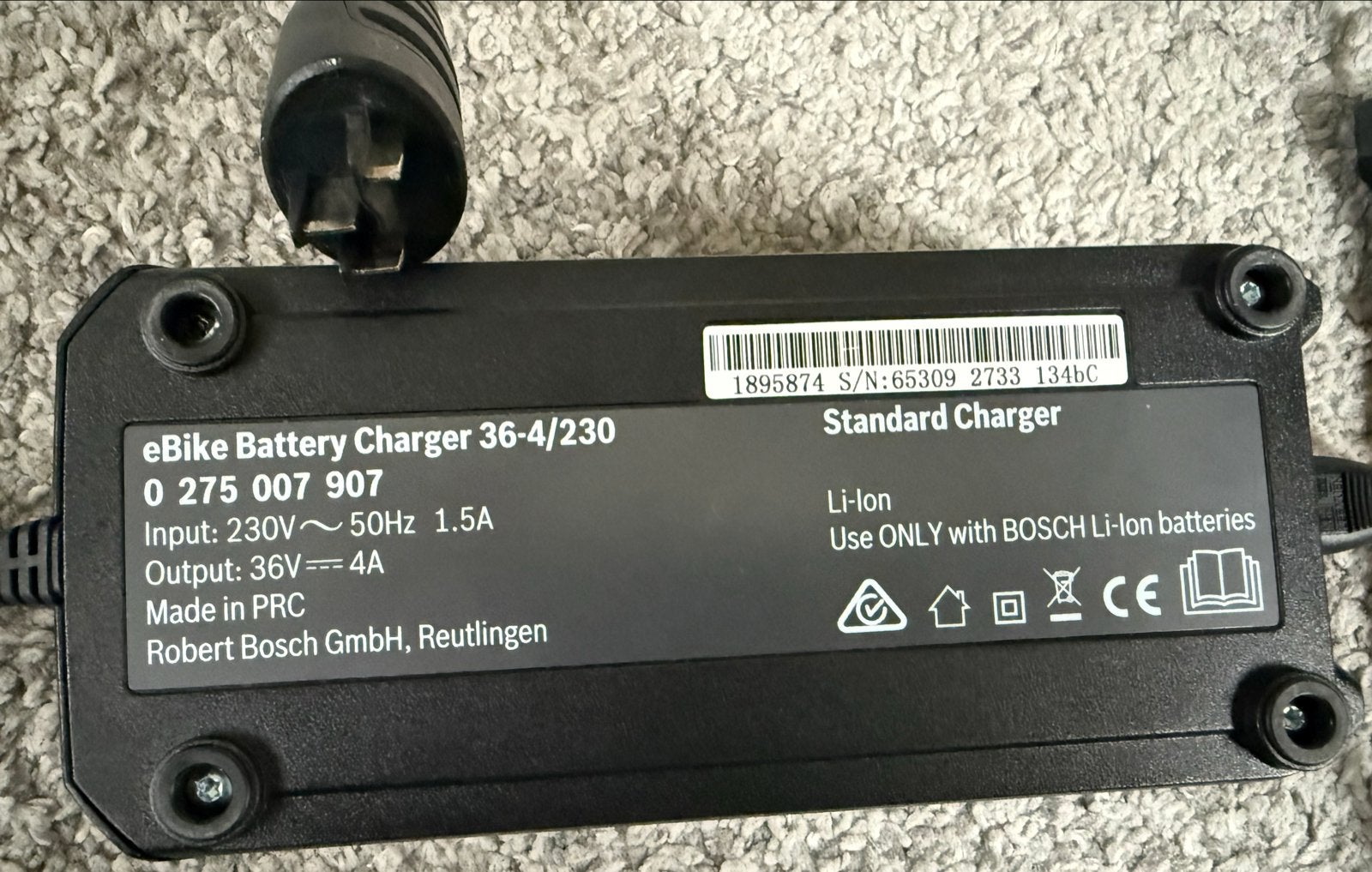Bosch Snellader 4A voor eBike (36V) nieuwstaat, Zo goed als nieuw