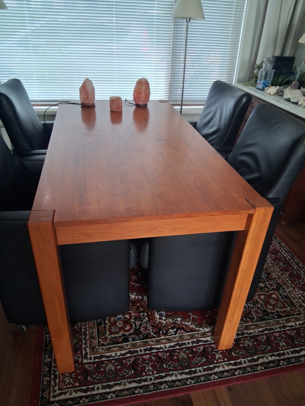 Eethoek met lederen stoelen, Ophalen, Gebruikt, Zwart, Vier