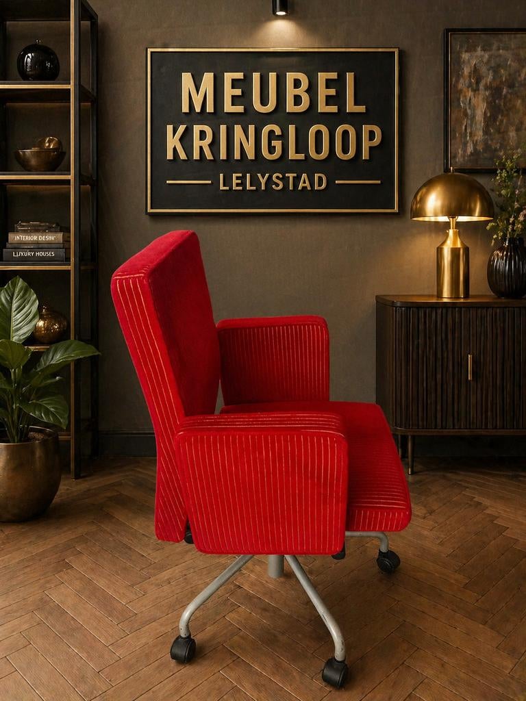 Pub & club bureaustoel rode 4x nu €99,- per stuk, ., Ophalen of Verzenden, Zo goed als nieuw, .