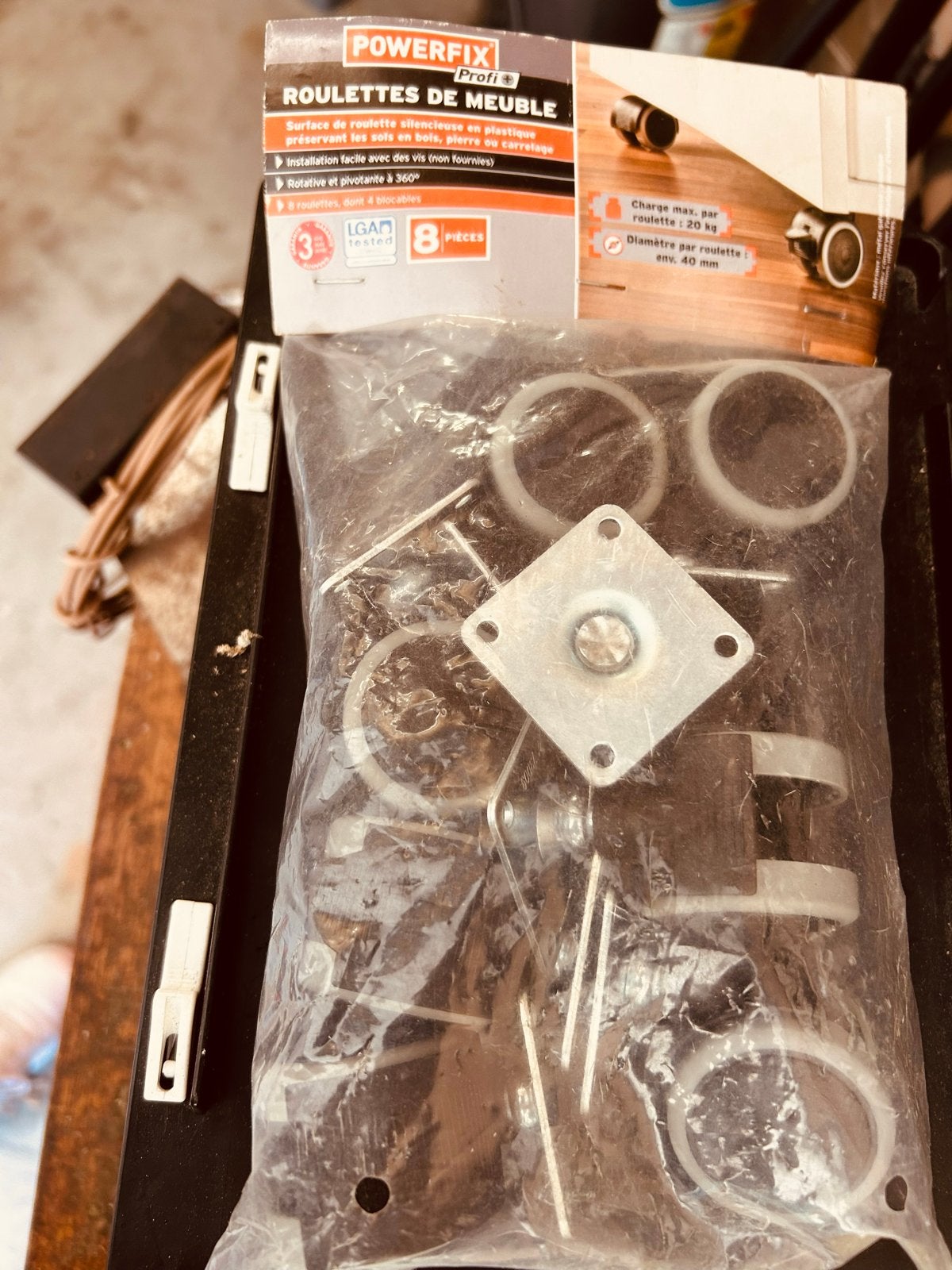POWERFIX Profi Meubelwieltjes - 8 stuks, 20 kg draagkracht, Ophalen of Verzenden, Nieuw