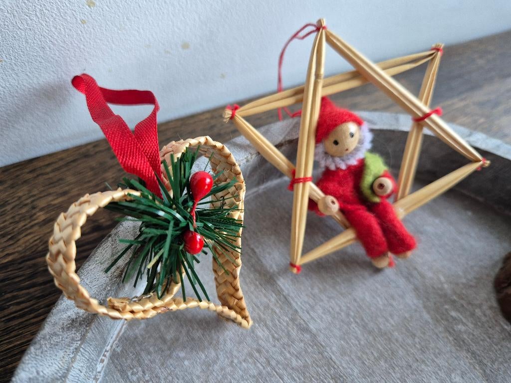 Twee vintage kersthangers, *, Gebruikt, *, Ophalen of Verzenden