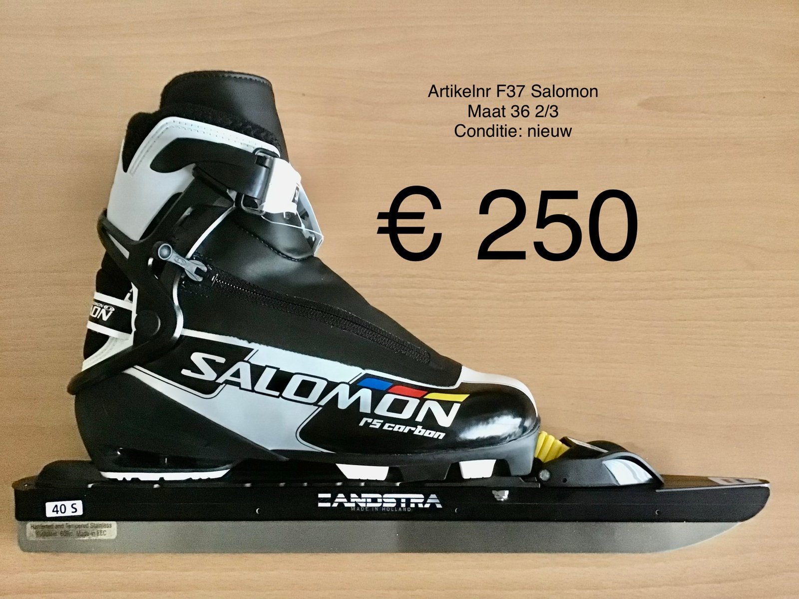 Salomon Clicknoren Maat 36 2/3 - Nieuw met ijzers, Klapschaats, Onbekend, Nieuw, Onbekend