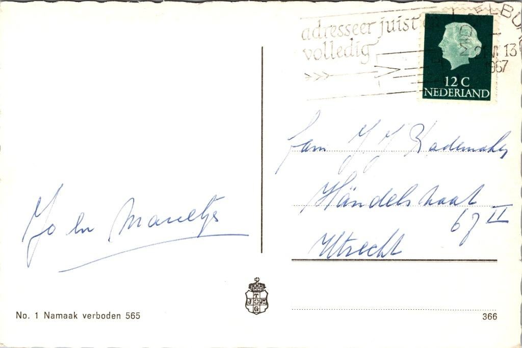 Oosterschelde brug - 2 ansichtkaarten (1967), Verzenden, 1960 tot 1980, Gelopen, Zeeland
