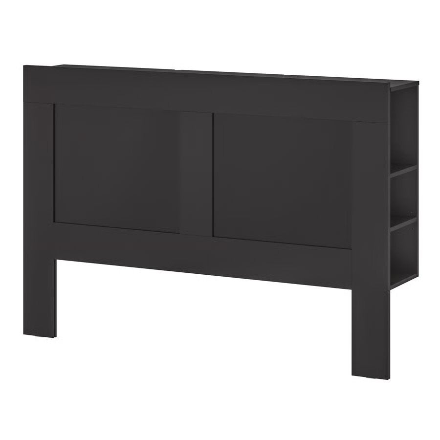 BRIMNES Hoofdeinde met bergruimte, zwart, 140 cm, Huis en Inrichting, Ophalen, Zwart, Tweepersoons, 140 cm