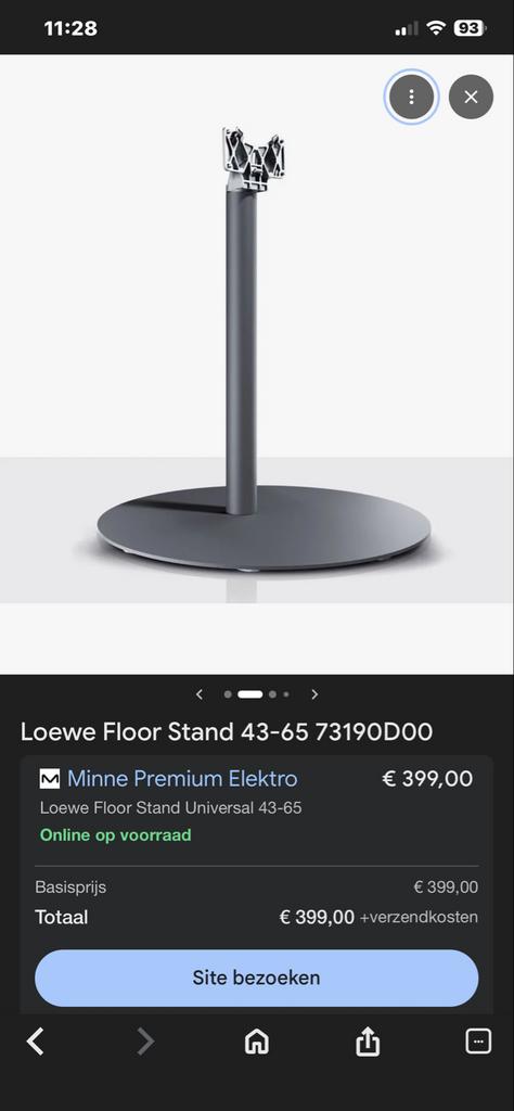 Loewe Vloerstandaard 43-65 inch TV, Ophalen, Zo goed als nieuw