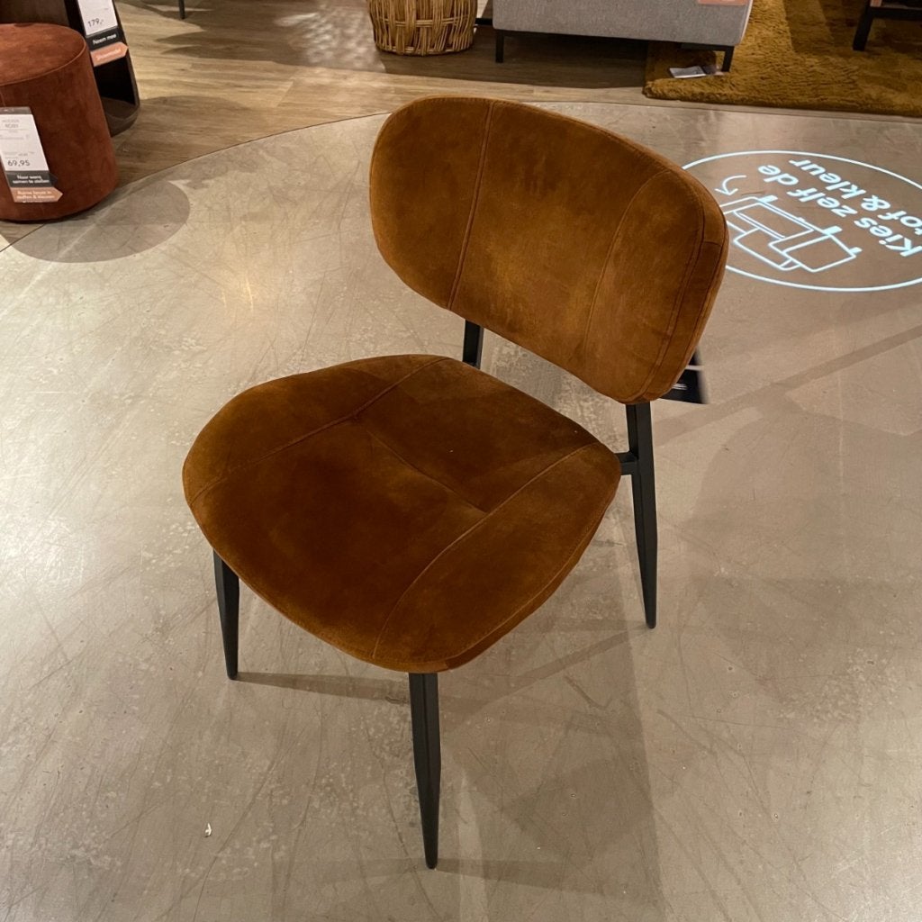 Gomba Eetstoel Stof Goldy Cognac Set van 4 - Pronto Wonen, Niet ingevuld, Niet ingevuld, Niet ingevuld