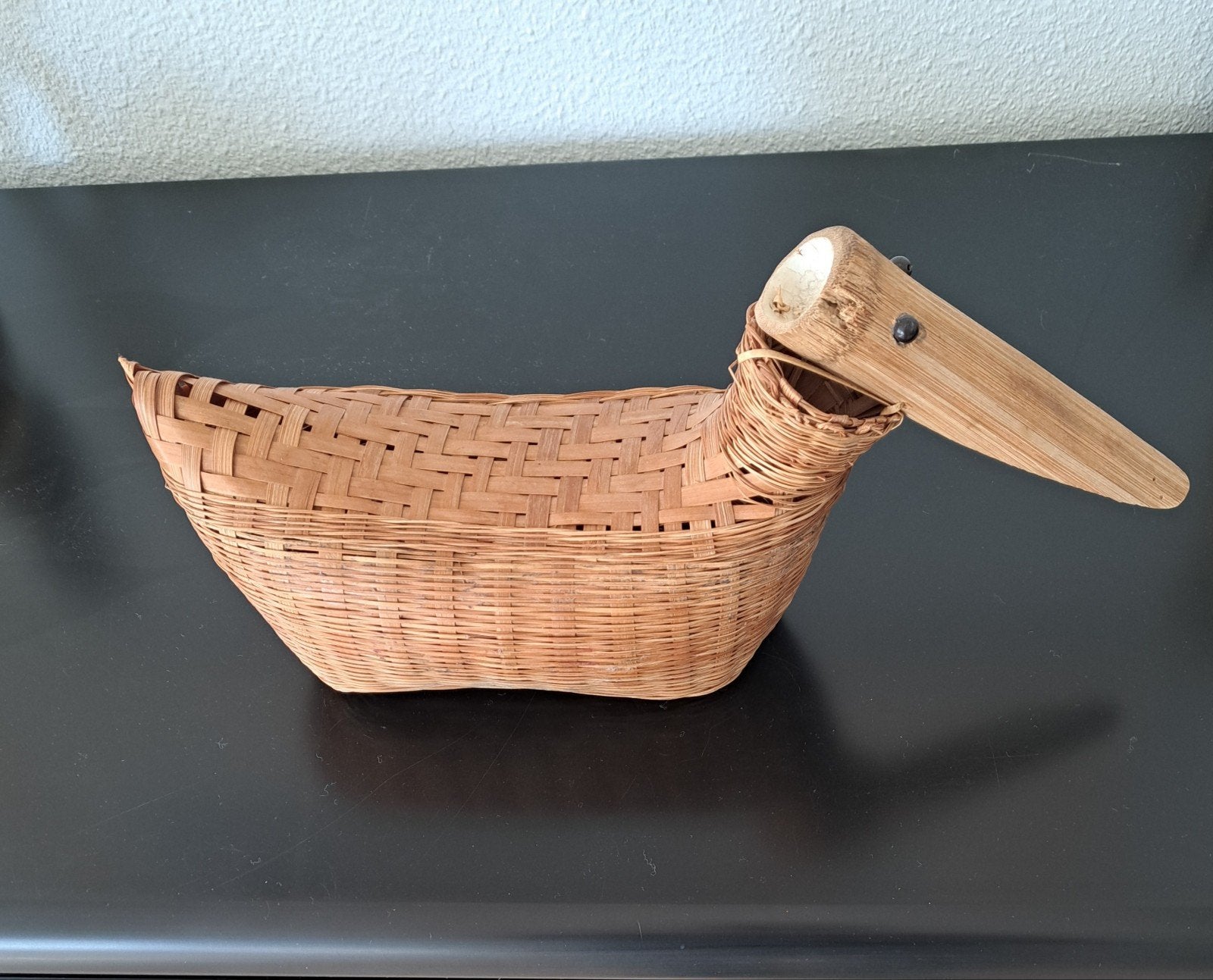 Decoratieve derde wereld eend, Ophalen of Verzenden, Rechthoekig, Riet