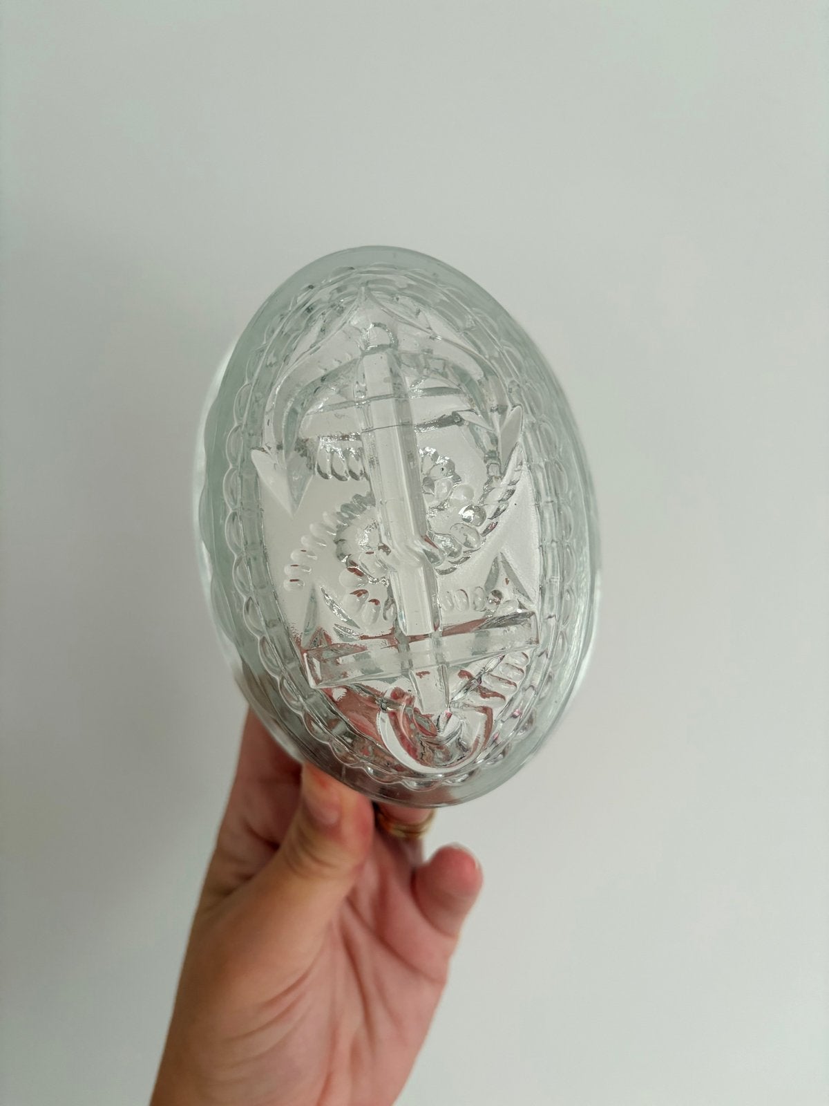 Vintage glazen puddingvorm met anker reliëf, Antiek en Kunst, Ophalen of Verzenden