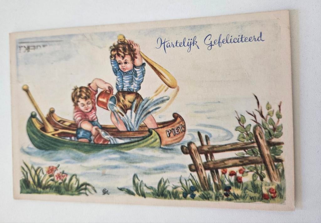 Kinderen in bootjes, Verzenden, 1940 tot 1960, Gelopen, Kinderen