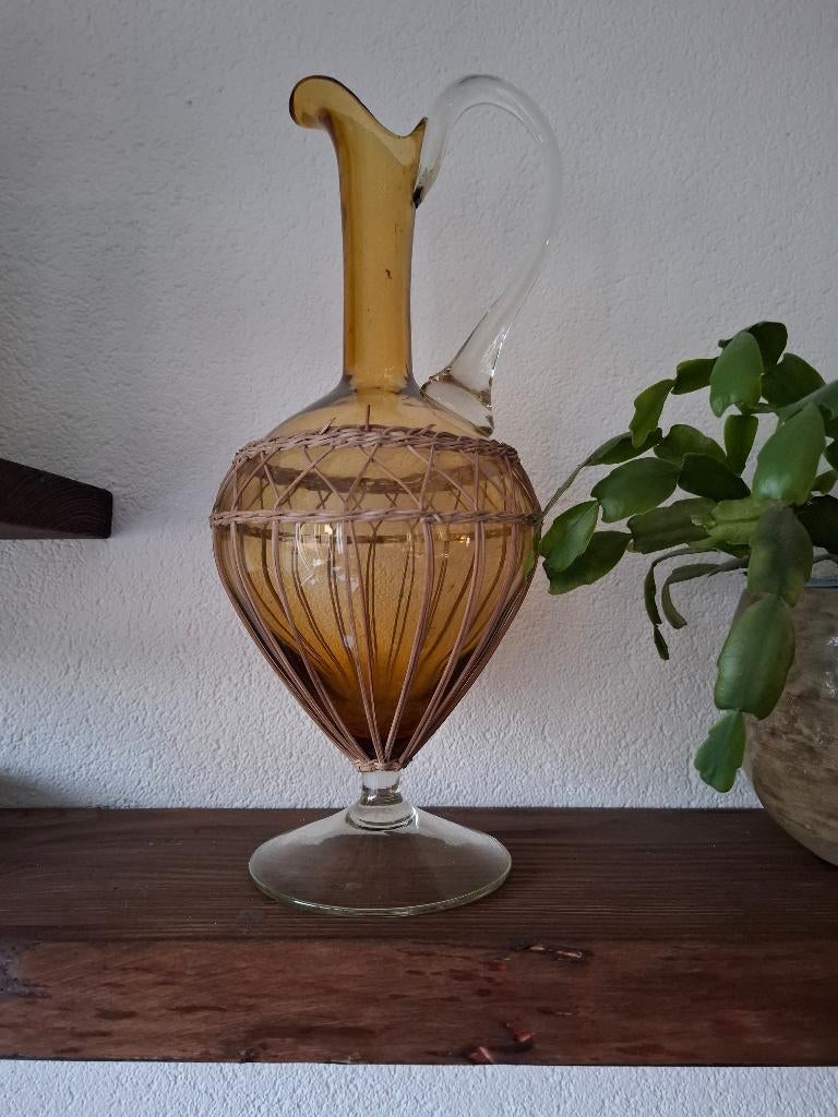 Vintage Italiaanse wijnfles karaf, Ophalen of Verzenden