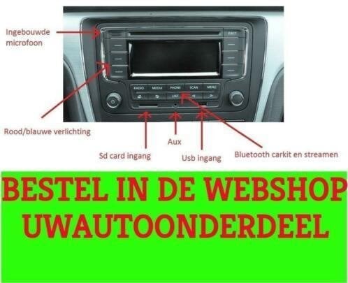 Bluetooth Radio Cd Usb Sd Aux Eos Geschikt Voor Golf 5 6 Pol, Verzenden, Nieuw
