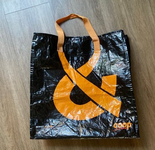 Coop big shopper, gebruikt,  zwart met oranje logo, Ophalen of Verzenden