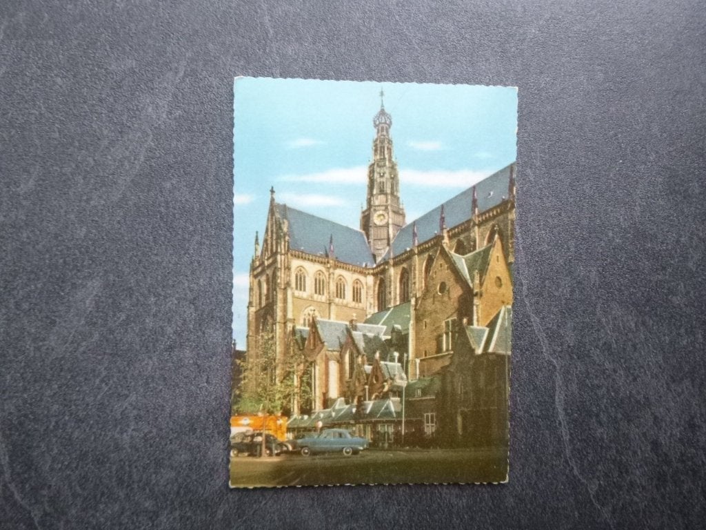 Haarlem, grote of st. Bavo kerk/auto, Verzenden, 1980 tot heden, Ongelopen, Noord-Holland