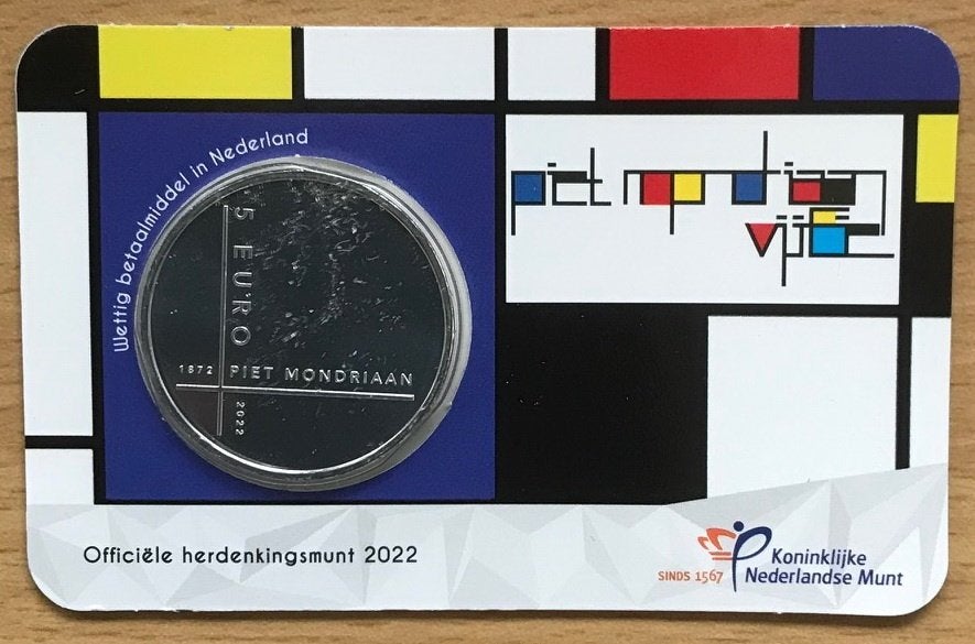 Nederland - 5 euro coincard - Het Piet Mondriaan Vijfje, Verzenden, Koning Willem I, Euro's, Setje