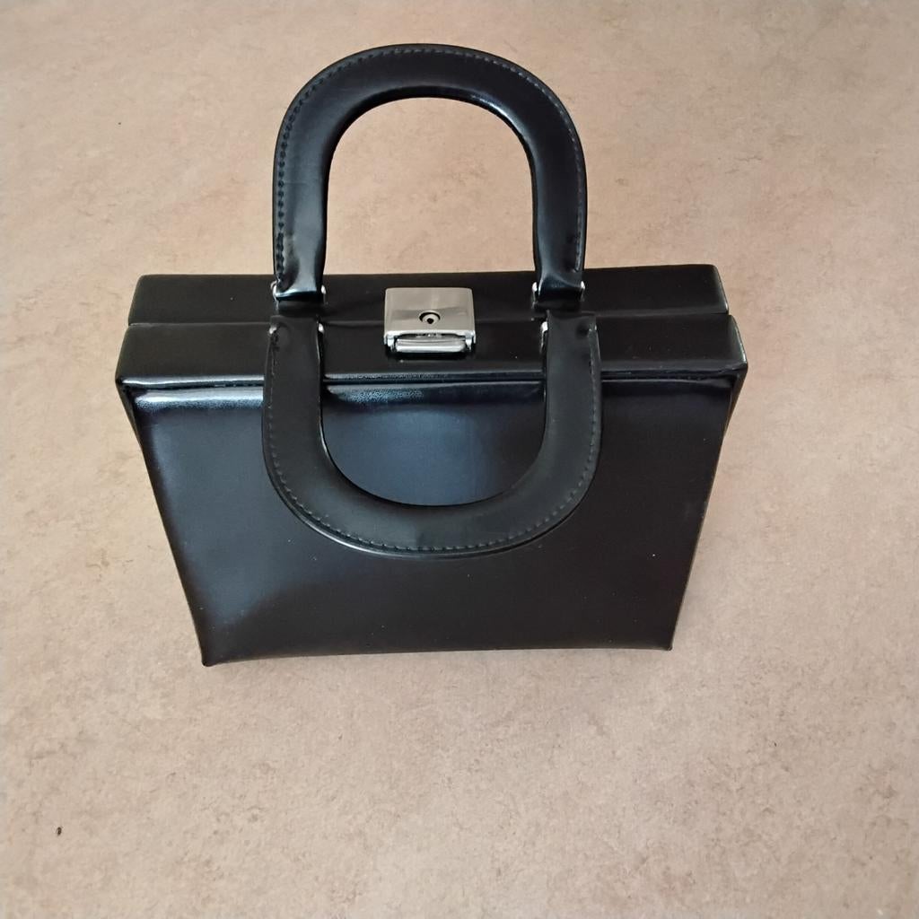 Cheney England - zwarte leren beautycase., Ophalen of Verzenden, Zo goed als nieuw, Zwart, Overige typen