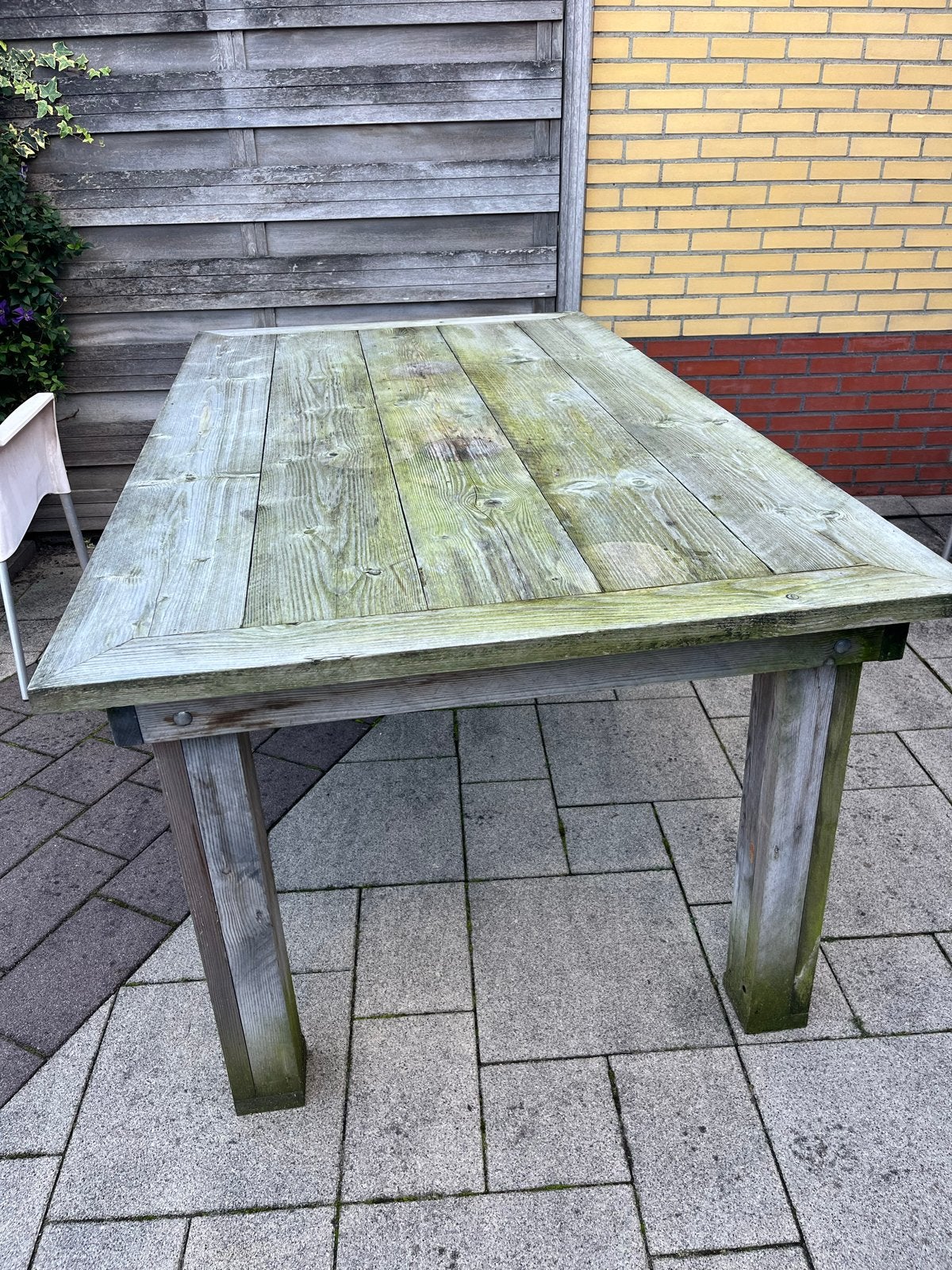 Robuuste houten tuintafel - 180x103 cm, Ophalen, Gebruikt, Rechthoekig, Hout