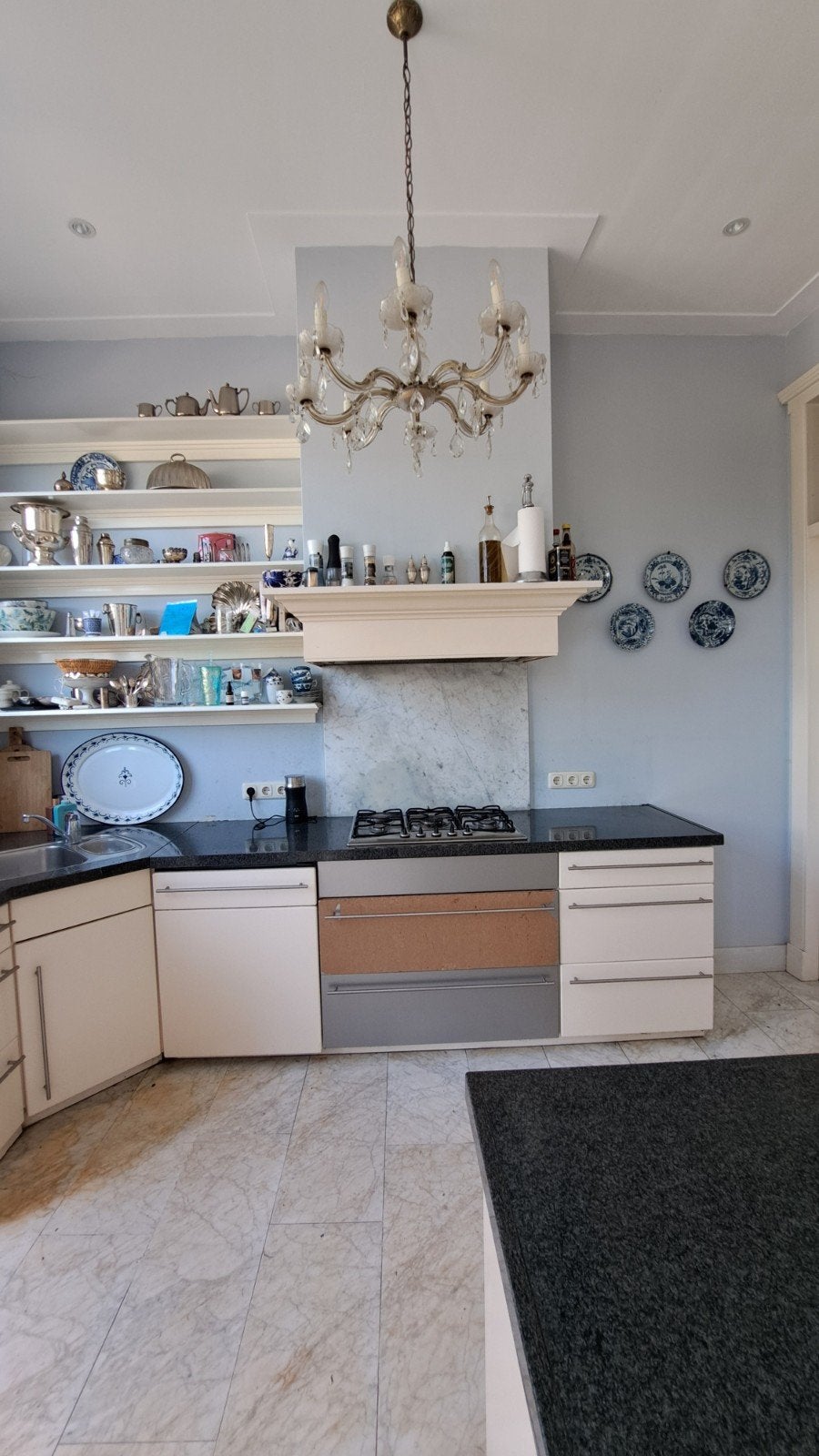 Hoekkeuken met Miele oven en granieten blad, Huis en Inrichting, Ophalen, Gebruikt, Hoekkeuken, Graniet of Steen
