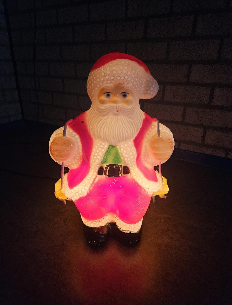 Vintage lichtgevende hangende Kerstman / Santa Claus - 49cm, Diversen, Ophalen of Verzenden, Gebruikt