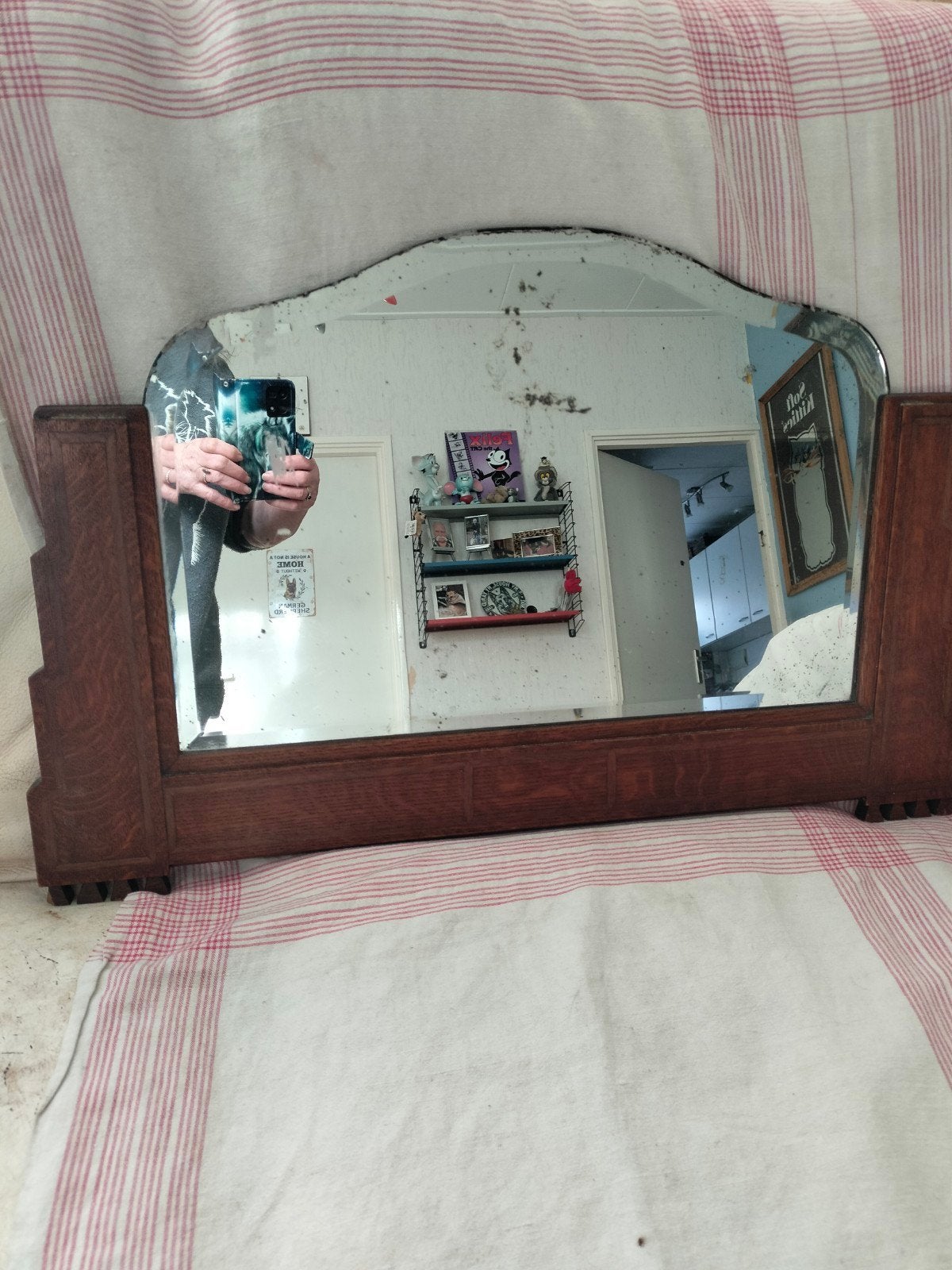 Antiek Vintage Brocante Spiegel, Ophalen of Verzenden