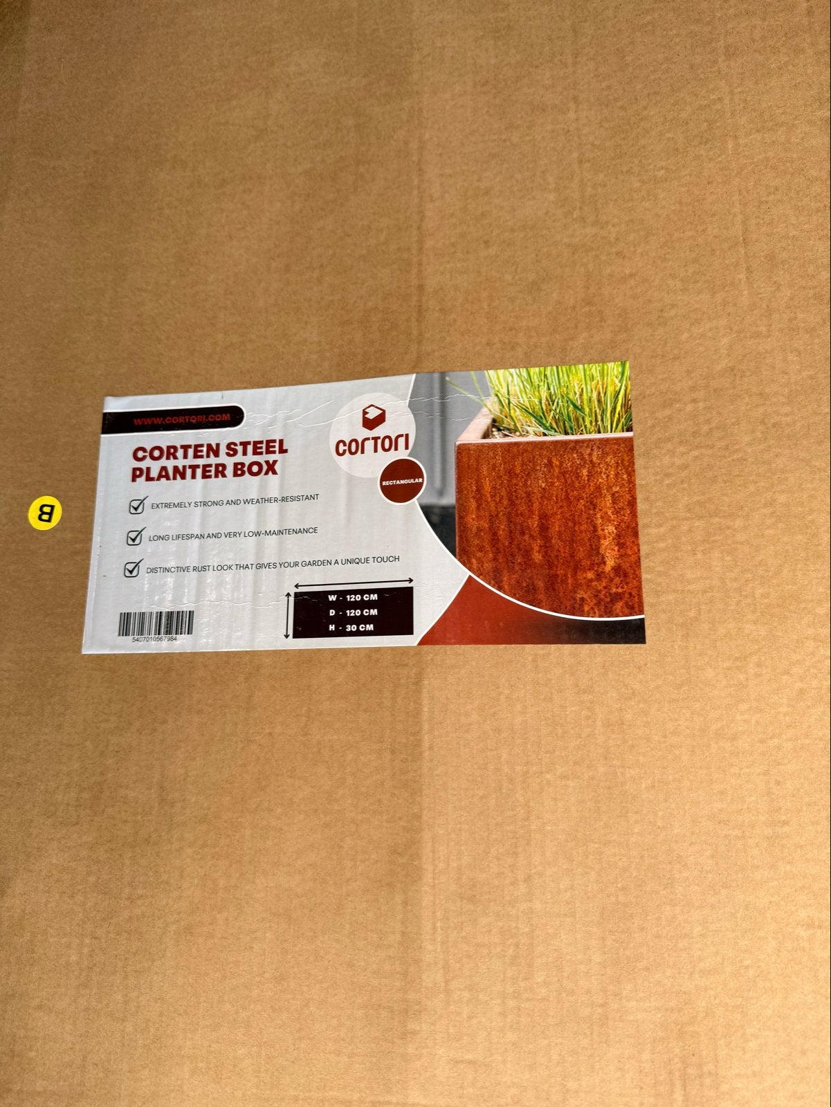 Cortenstaal bodemplaat van plantenbak, Ophalen, Minder dan 30 cm, 100 cm of meer, Balkon