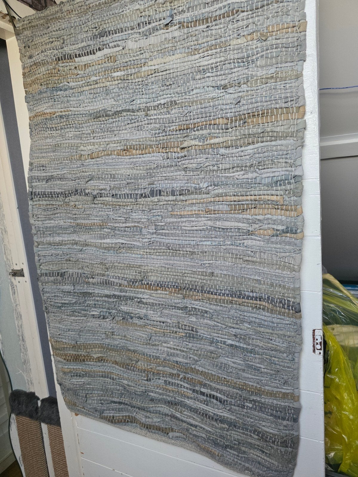 Vloerkleed van leer en katoen, grijs/beige, 120x180 cm, Huis en Inrichting, Modern, Scandinavisch, Natuurlijk, 100 tot 150 cm
