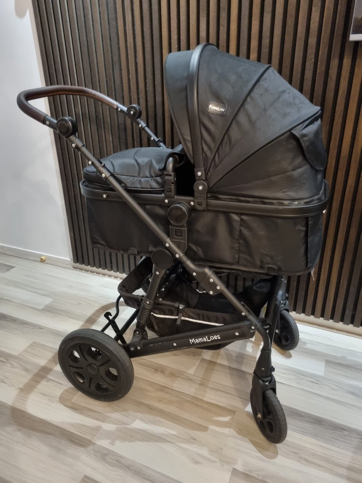 MamaLoes Kinderwagen - Zwart, Gebruikt, Ophalen of Verzenden, Met reiswieg, Kinderwagen