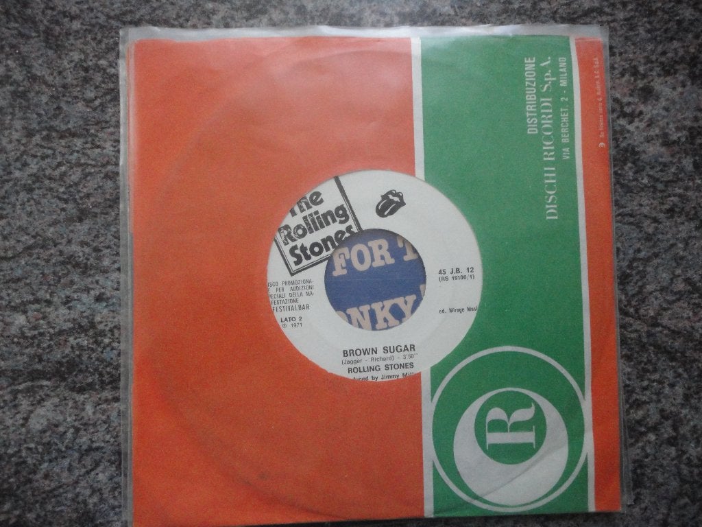 Rolling Stones - Brown sugar Italy Juke-box record 1971, Gebruikt, Originele persing, 7 inch, Ophalen of Verzenden