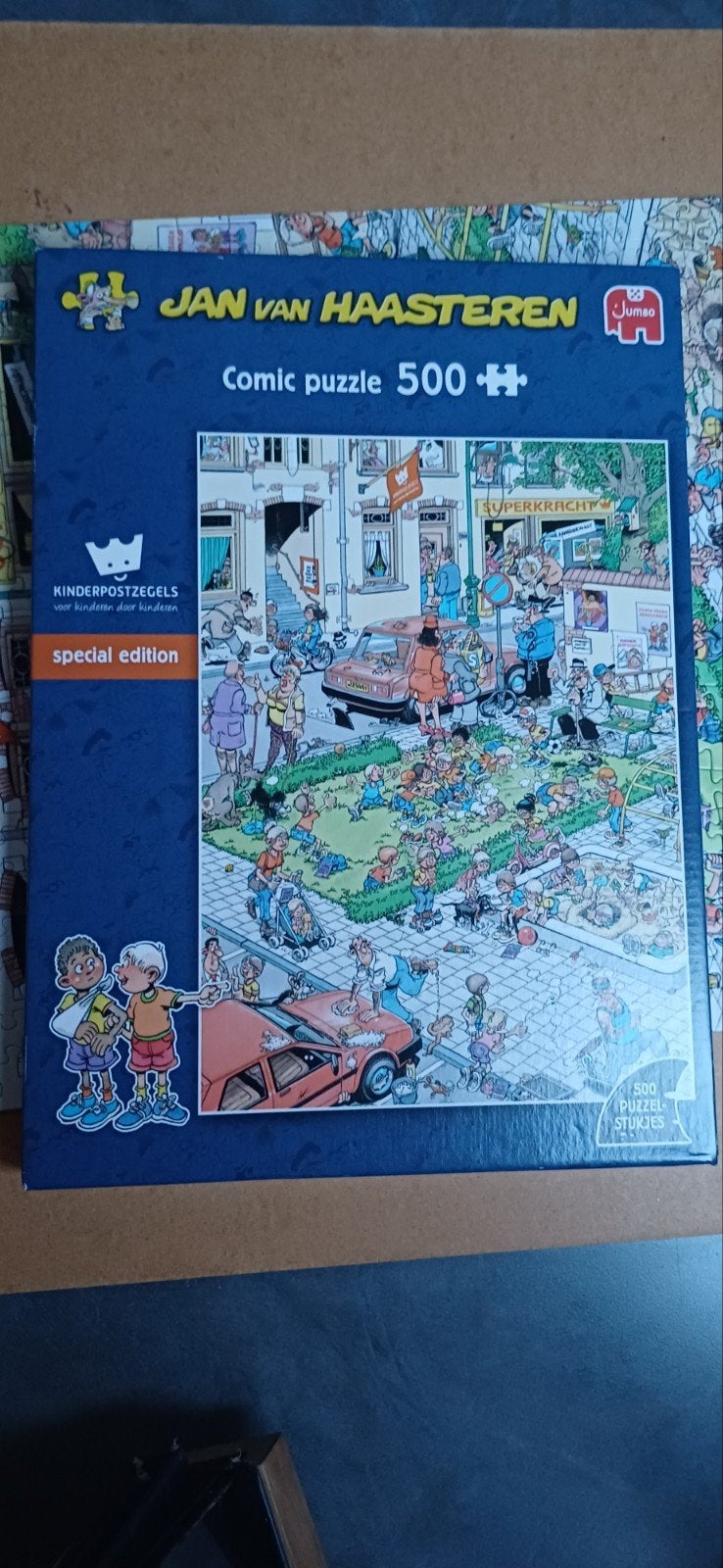 Jan van Haasteren puzzel KINDERPOSTZEGELS 500 stukjes, Ophalen, 500 t/m 1500 stukjes, Zo goed als nieuw, Legpuzzel