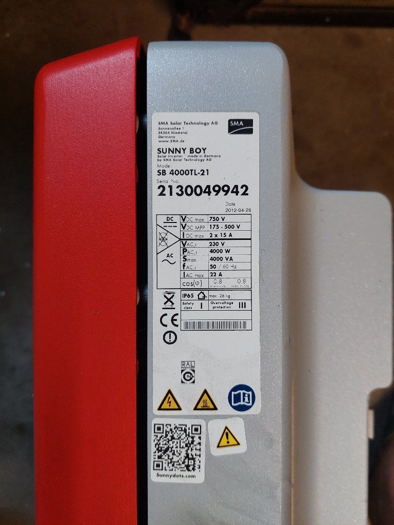 SMA Sunny Boy SB 4000TL-21, Ophalen, Gebruikt, Overige typen