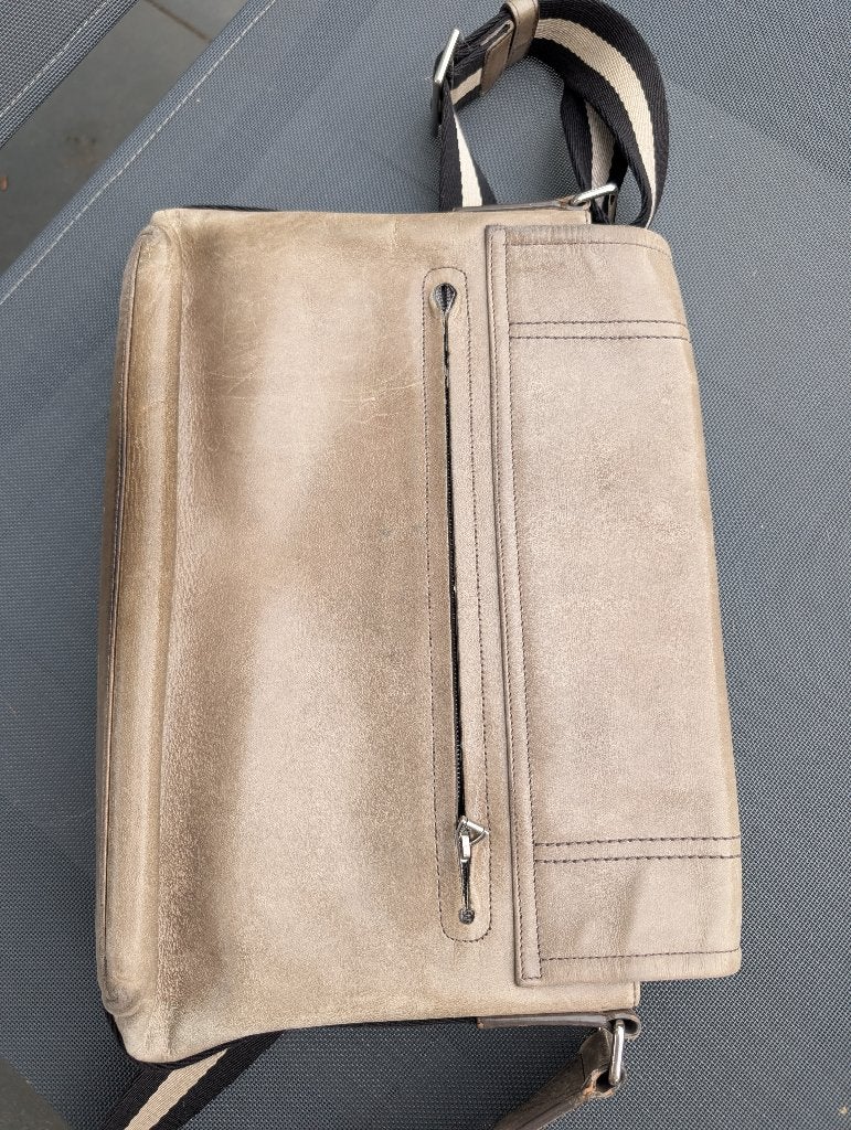 Bally schoudertas, Gebruikt, Grijs, Leer, Ophalen