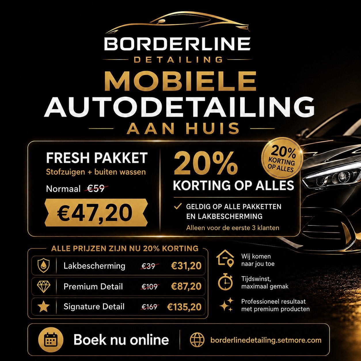 Mobiele autodetailing aan huis regio Sittard, Diensten en Vakmensen, Auto en Motor | Poetsers en Wassers, Komt aan huis, Leerbehandeling