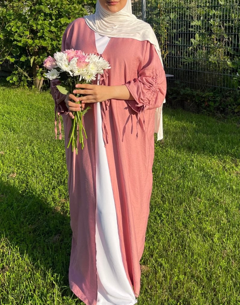 Tweedelige Abaya / Kimono, Kleding | Dames, Jurken, Nieuw, Maat 42/44 (L), Roze, Onder de knie, Ophalen of Verzenden
