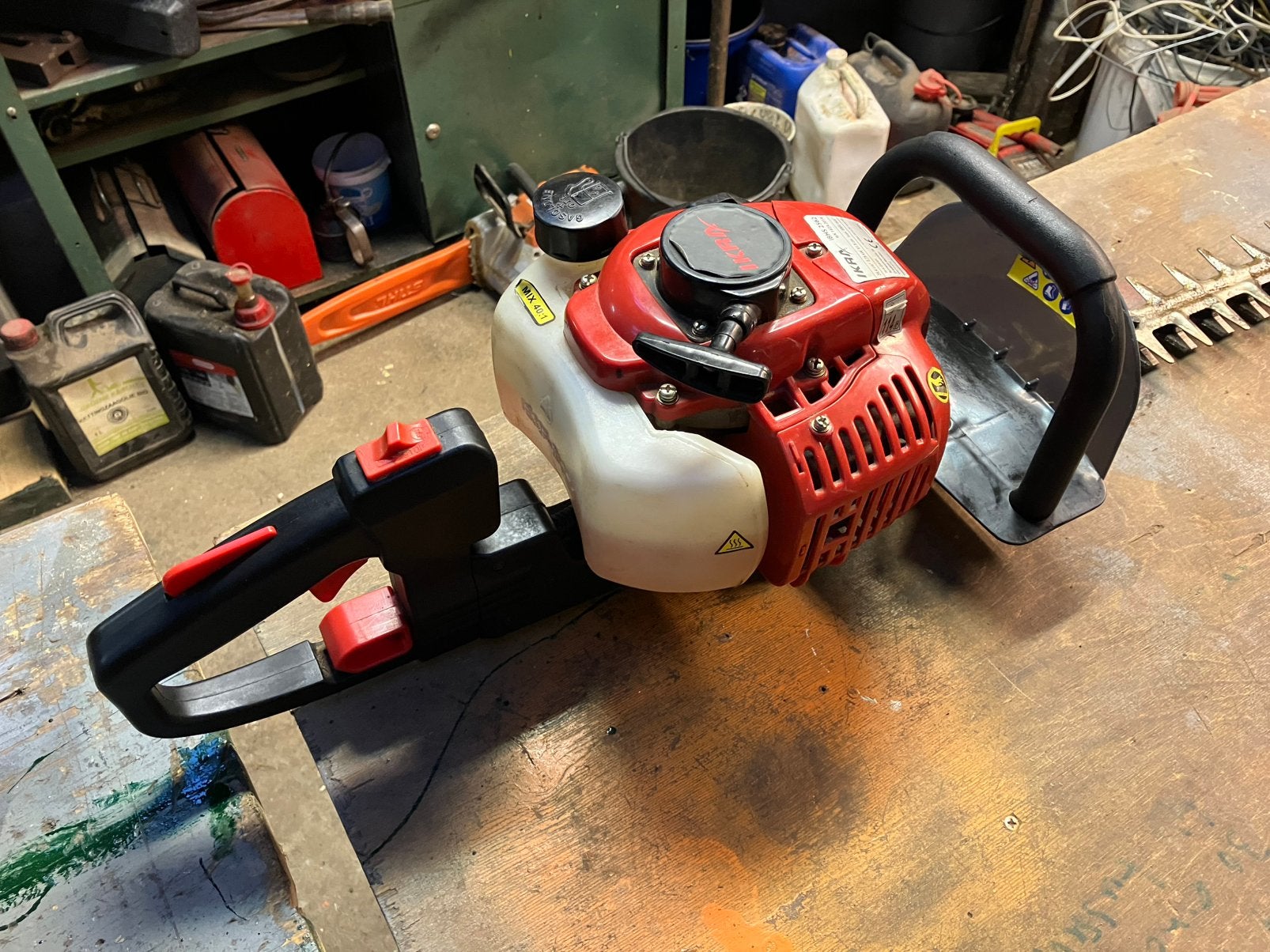 Motor heggenschaar merk Ikra, Ophalen, Gebruikt, Benzine