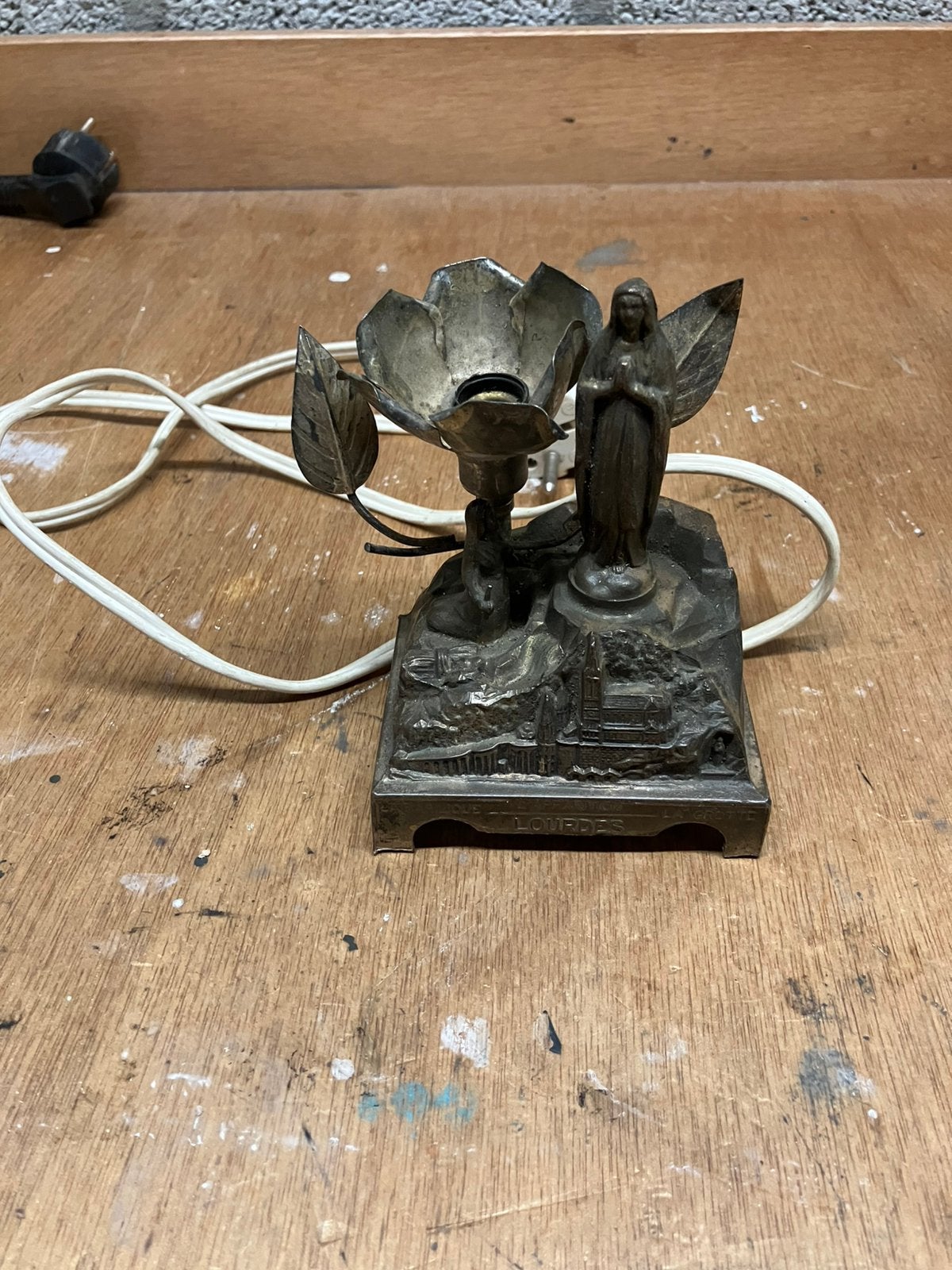 Speeldoosje lamp lourdes vintage, Ophalen of Verzenden