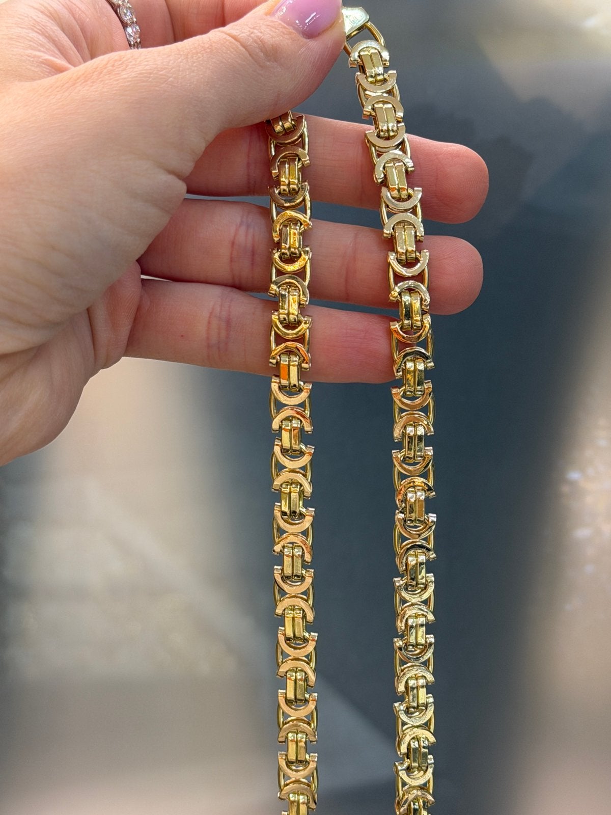 14KT Goud - 73.77 Gram -Ketting -PLATTE KONING -Herenketting, Ophalen, Nieuw, Goud