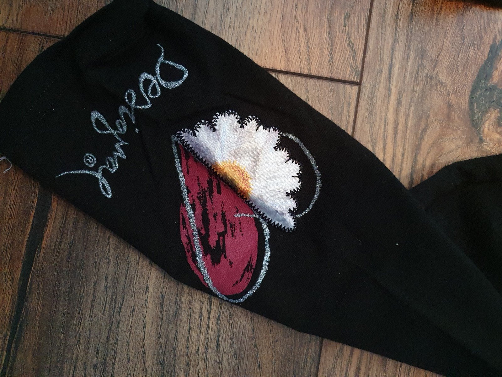 Desigual Legging Zwart met Bloemenprint Maat M, Legging, Zwart, Nieuw, Maat 40/42 (M)