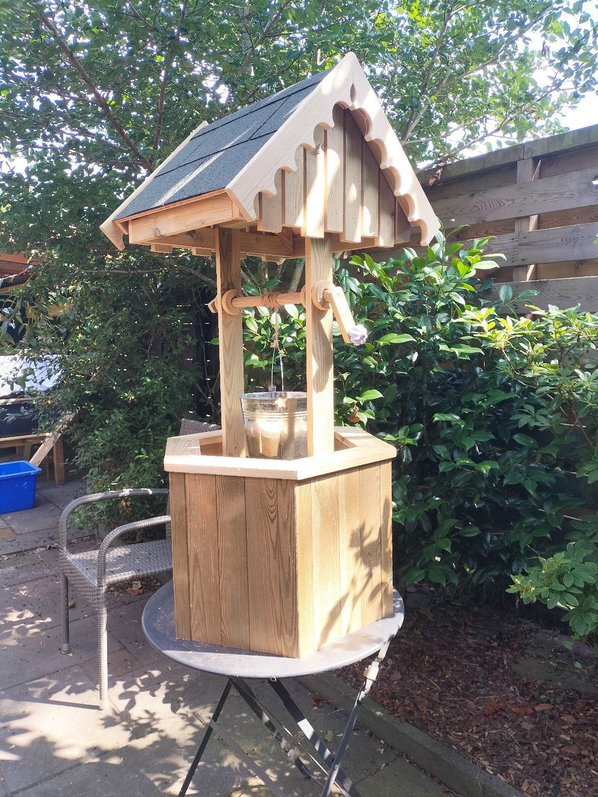 Decoratieve Houten Waterput met Emmer - Tuinornament, Tuin en Terras, Ophalen, Hout, Overige typen