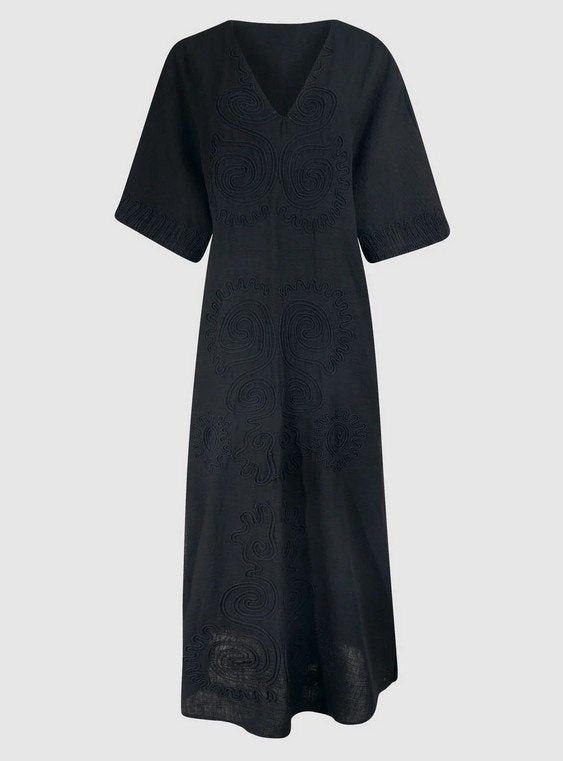Tonal Maxi Jurk Zwart By Lonneke s/m *~~nieuw~~*, Verzenden, Zwart, Nieuw, Maat 36 (S)