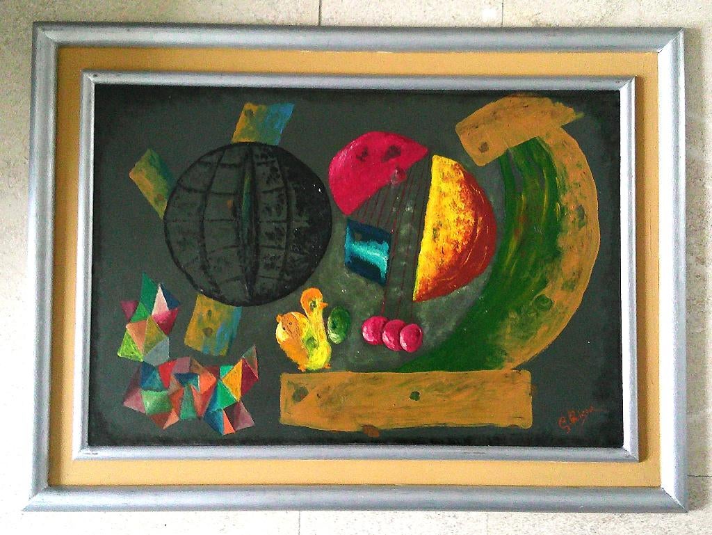 UIT BALANS - elementen ca.1980 - Gerda Peiser, Antiek en Kunst, Kunst | Schilderijen | Klassiek, Ophalen of Verzenden