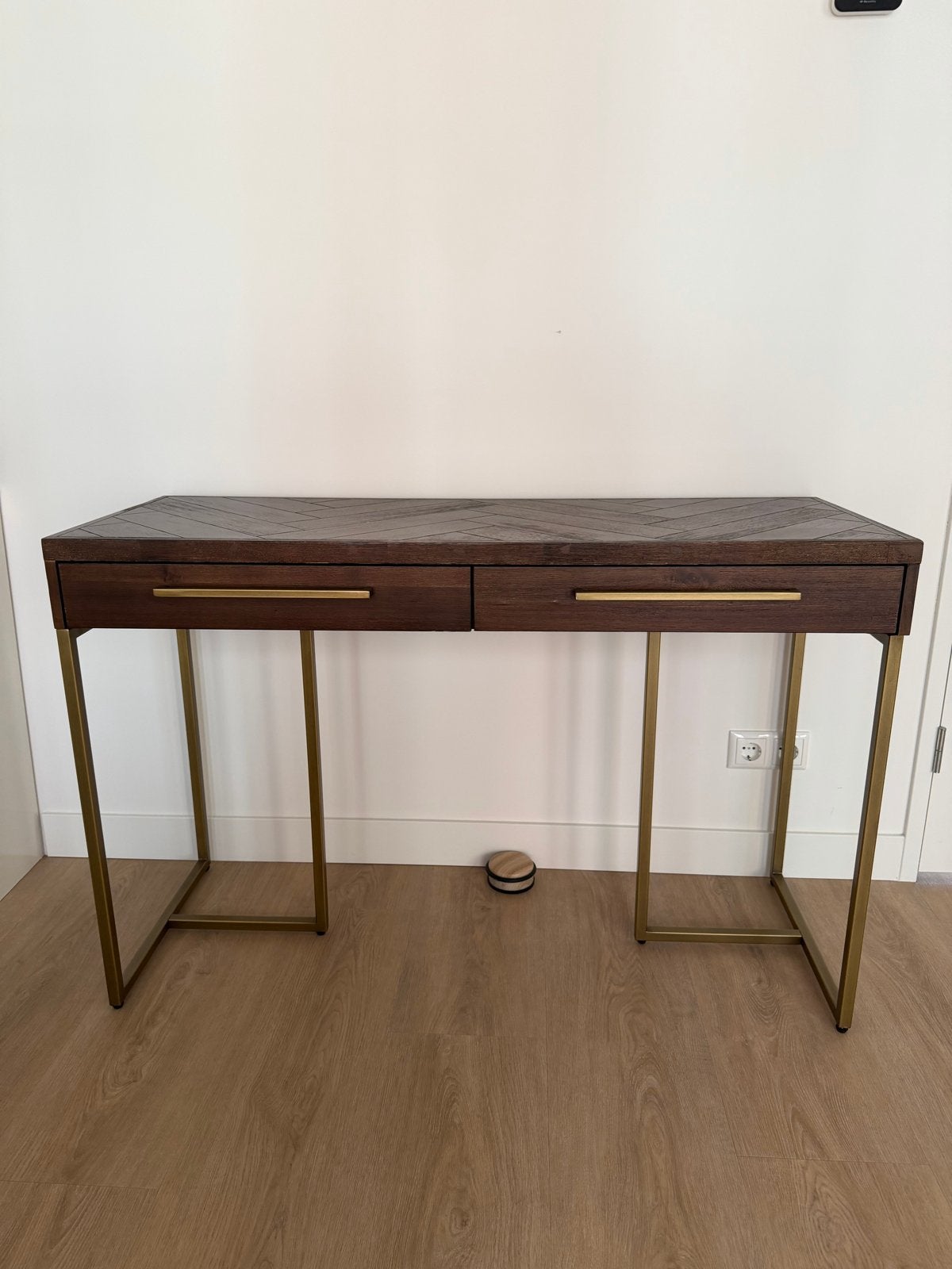 Dutchbone sidetable bureau class hout visgraat, Ophalen, Overige typen, 120 cm, 45 cm