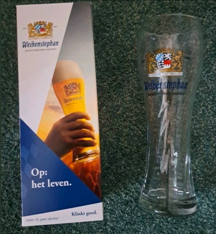 WEIHENSTEPHAN bierglas 0.5l, Ophalen of Verzenden, Zo goed als nieuw, Glas of Glazen, Overige merken