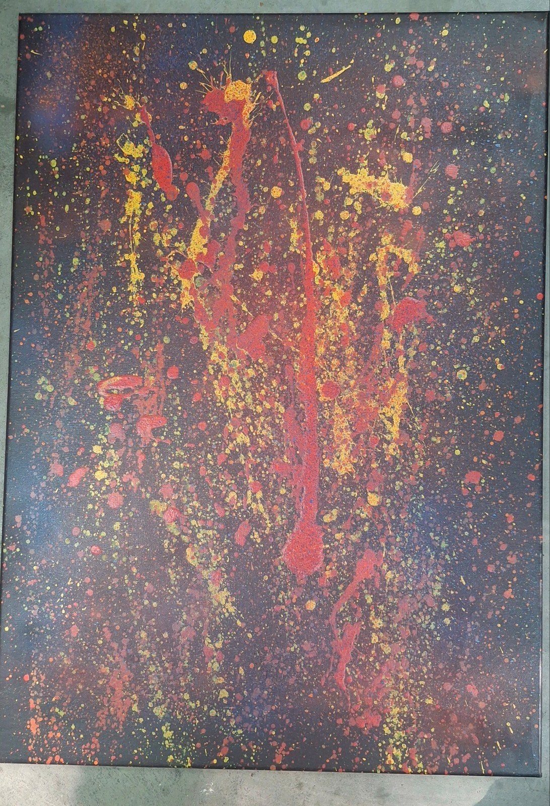 abstract schilderij kleurrijke spetters, Ophalen of Verzenden