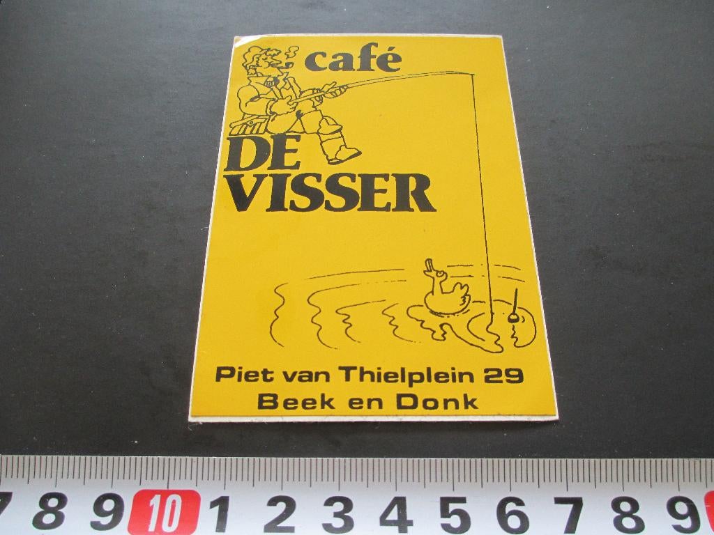 sticker beek en donk café DE VISSER piet van thielplein 29, Ophalen, Zo goed als nieuw