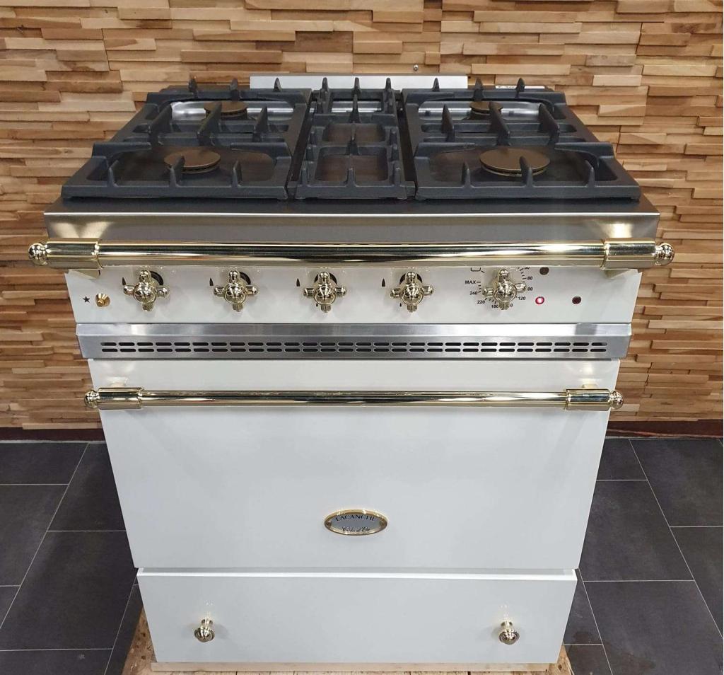 🔥Luxe Lacanche Fornuis 70cm crème + messing 4 pits, Niet ingevuld, 60 cm of meer, Niet ingevuld, Ophalen of Verzenden