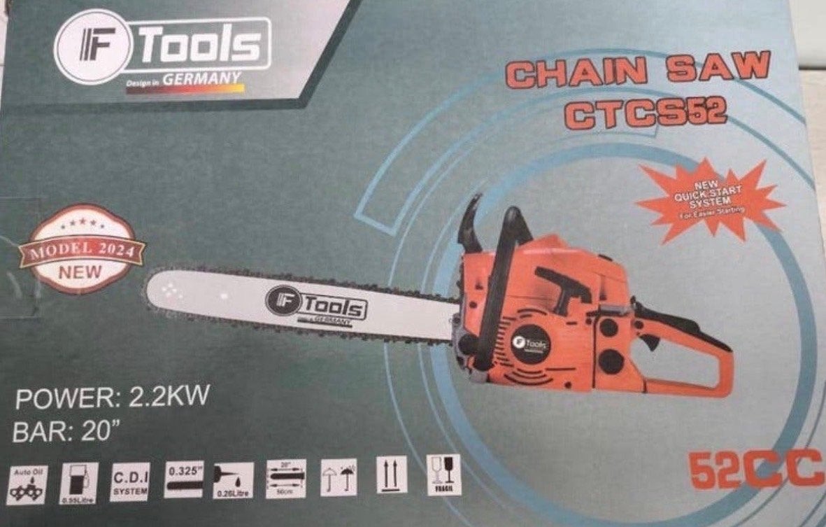 F-Tools Kettingzaag CTCS52 - Nieuw Model 2024, Ophalen of Verzenden, Nieuw, 1200 watt of meer, Kettingzaag