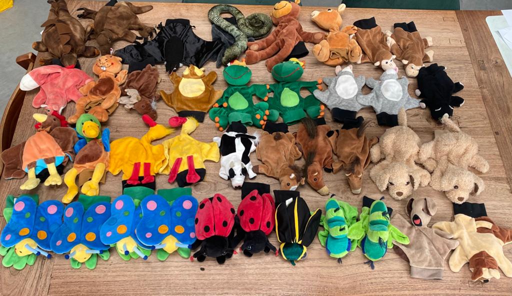 Beleduc handpoppen/poppenkastpoppen dieren zgan los verkoop, Ophalen of Verzenden, Zo goed als nieuw, Overige typen